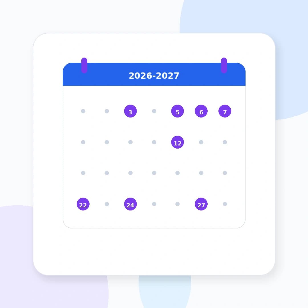 Square cover for the SAT test dates 2026-2027 guide.